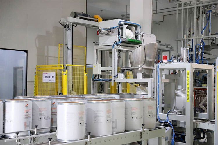Palletizing system installed, fully automatic operation by ABB robot